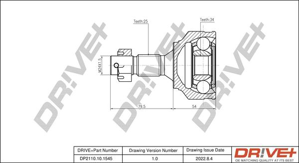 Dr!ve+ DP2110.10.1545 - Jeu de joints, arbre de transmission cwaw.fr