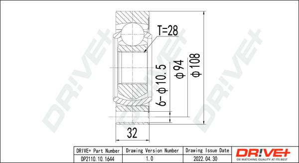 Dr!ve+ DP2110.10.1644 - Jeu de joints, arbre de transmission cwaw.fr