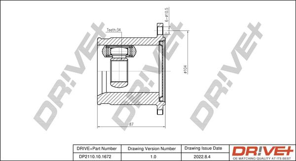 Dr!ve+ DP2110.10.1672 - Jeu de joints, arbre de transmission cwaw.fr