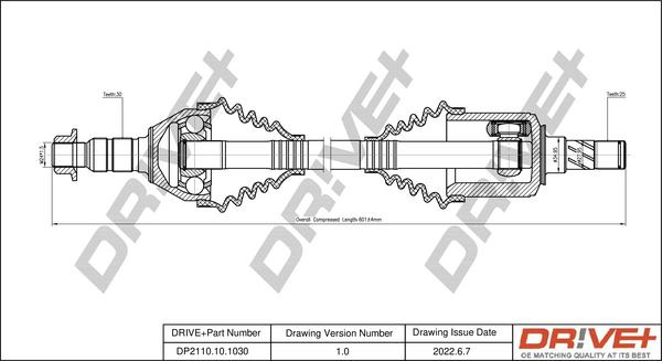 Dr!ve+ DP2110.10.1030 - Arbre de transmission cwaw.fr