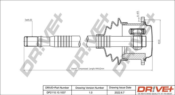 Dr!ve+ DP2110.10.1037 - Arbre de transmission cwaw.fr