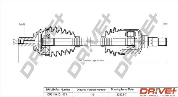 Dr!ve+ DP2110.10.1023 - Arbre de transmission cwaw.fr