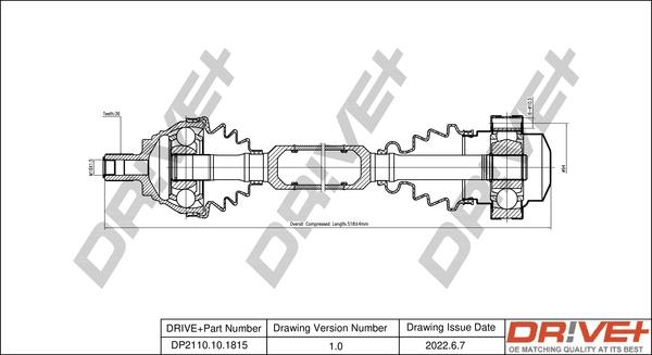 Dr!ve+ DP2110.10.1815 - Arbre de transmission cwaw.fr