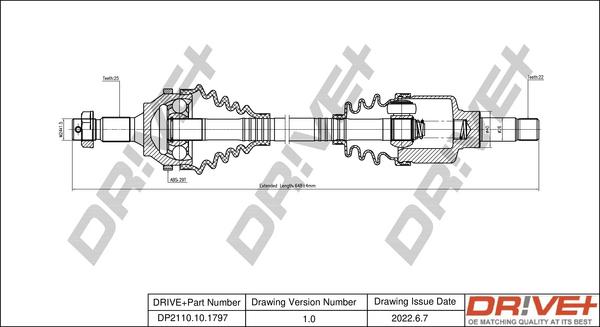 Dr!ve+ DP2110.10.1797 - Arbre de transmission cwaw.fr