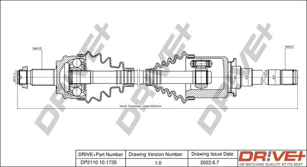 Dr!ve+ DP2110.10.1735 - Arbre de transmission cwaw.fr