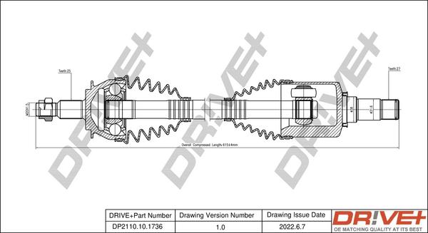 Dr!ve+ DP2110.10.1736 - Arbre de transmission cwaw.fr