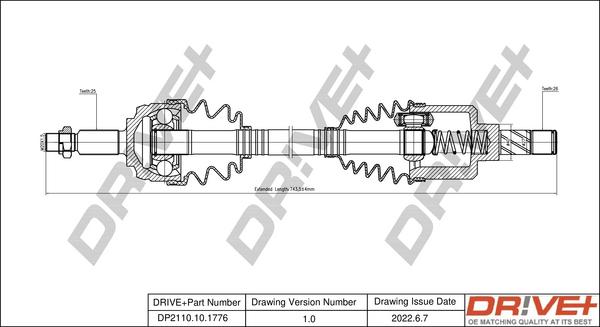 Dr!ve+ DP2110.10.1776 - Arbre de transmission cwaw.fr