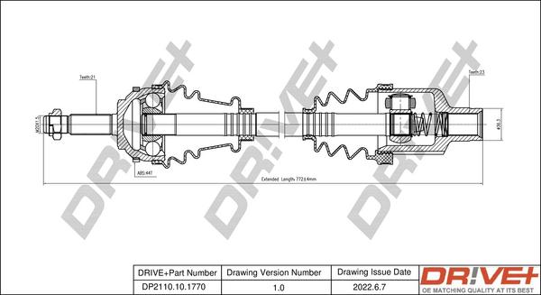 Dr!ve+ DP2110.10.1770 - Arbre de transmission cwaw.fr