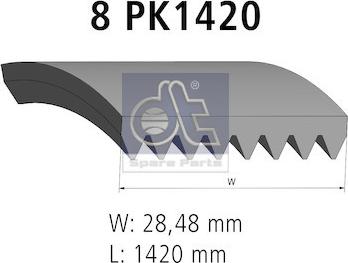 DT Spare Parts 4.80476 - Courroie trapézoïdale à nervures cwaw.fr