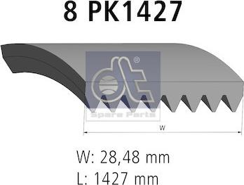 DT Spare Parts 4.80754 - Courroie trapézoïdale à nervures cwaw.fr