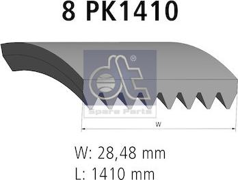 DT Spare Parts 4.80713 - Courroie trapézoïdale à nervures cwaw.fr