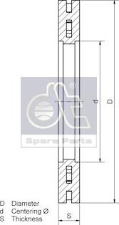 DT Spare Parts 2.40345 - Disque de frein cwaw.fr