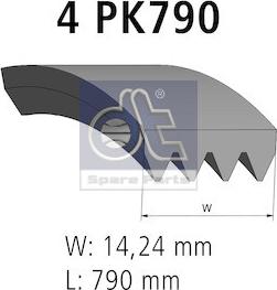 DT Spare Parts 3.34300 - Courroie trapézoïdale à nervures cwaw.fr