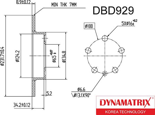 Dynamatrix DBD929 - Disque de frein cwaw.fr