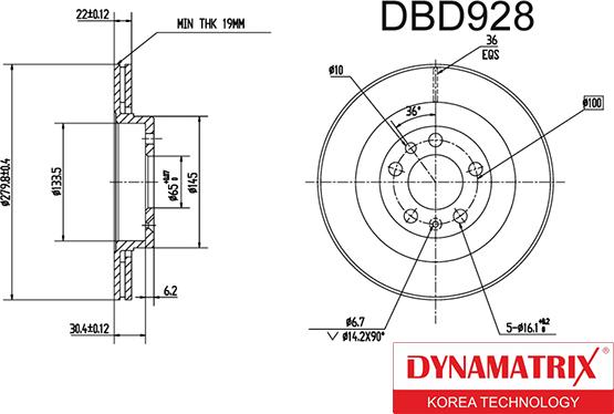 Dynamatrix DBD928 - Disque de frein cwaw.fr