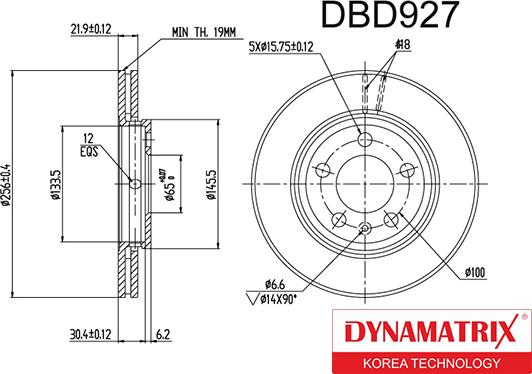 Dynamatrix DBD927 - Disque de frein cwaw.fr