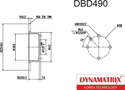 Dynamatrix DBD490 - Disque de frein cwaw.fr