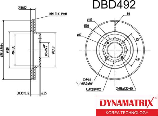 Dynamatrix DBD492 - Disque de frein cwaw.fr