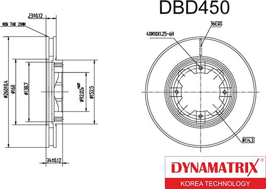 Dynamatrix DBD450 - Disque de frein cwaw.fr