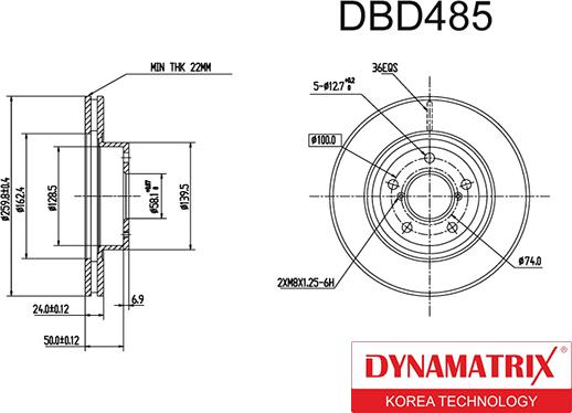 Dynamatrix DBD485 - Disque de frein cwaw.fr