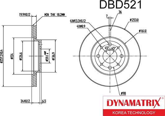 Dynamatrix DBD521 - Disque de frein cwaw.fr