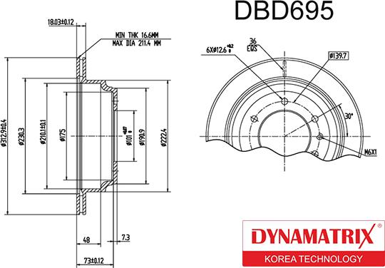 Dynamatrix DBD695 - Disque de frein cwaw.fr