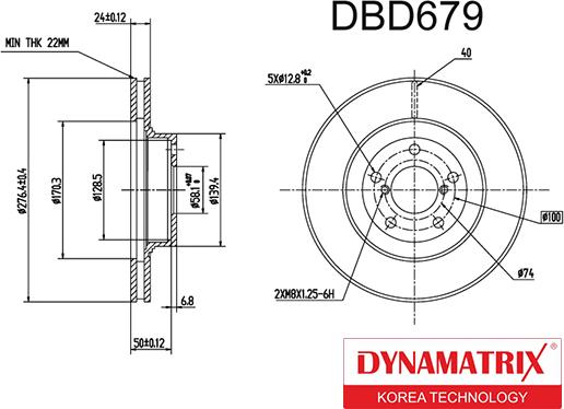 Dynamatrix DBD679 - Disque de frein cwaw.fr