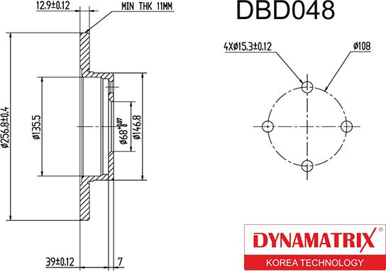 Dynamatrix DBD048 - Disque de frein cwaw.fr