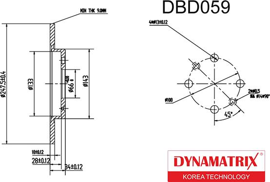 Dynamatrix DBD059 - Disque de frein cwaw.fr