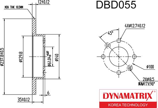 Dynamatrix DBD055 - Disque de frein cwaw.fr