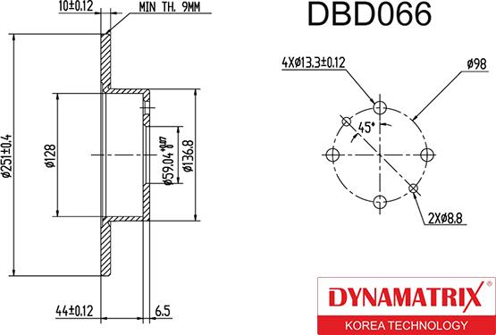 Dynamatrix DBD066 - Disque de frein cwaw.fr