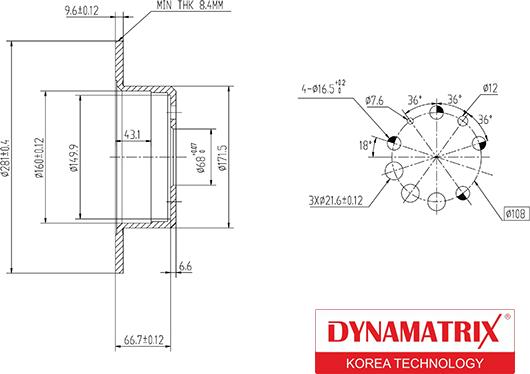 Dynamatrix DBD080 - Disque de frein cwaw.fr