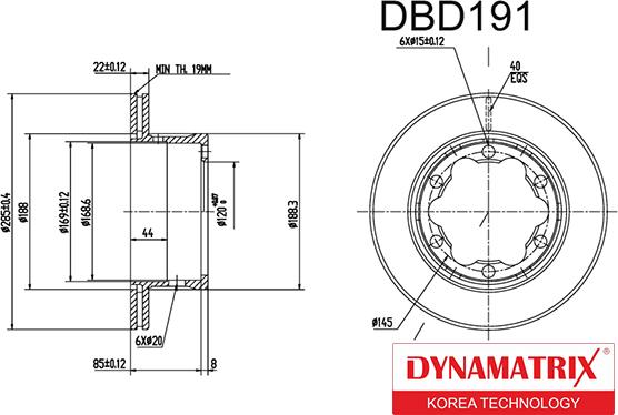 Dynamatrix DBD191 - Disque de frein cwaw.fr