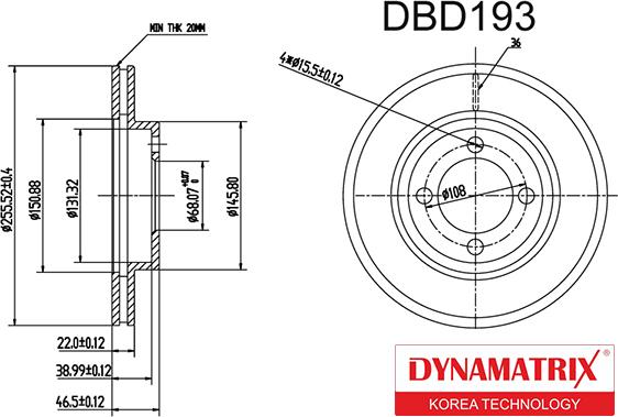 Dynamatrix DBD193 - Disque de frein cwaw.fr