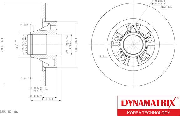 Dynamatrix DBD1498 - Disque de frein cwaw.fr