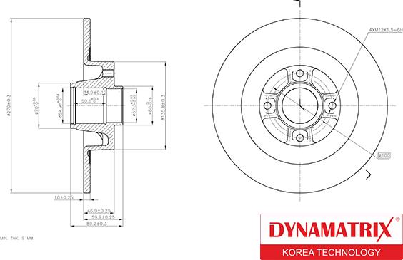 Dynamatrix DBD1443 - Disque de frein cwaw.fr