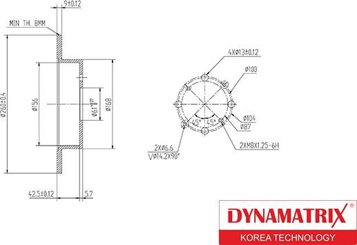 Dynamatrix DBD1466 - Disque de frein cwaw.fr