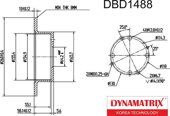 Dynamatrix DBD1488 - Disque de frein cwaw.fr