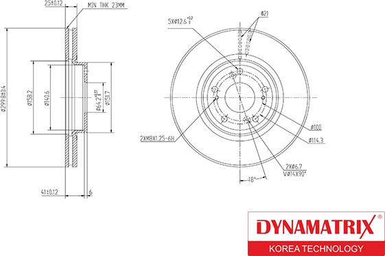 Dynamatrix DBD1424 - Disque de frein cwaw.fr