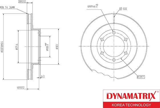 Dynamatrix DBD1594 - Disque de frein cwaw.fr