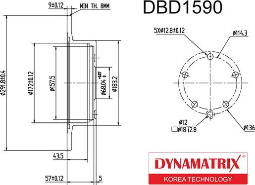 Dynamatrix DBD1590 - Disque de frein cwaw.fr