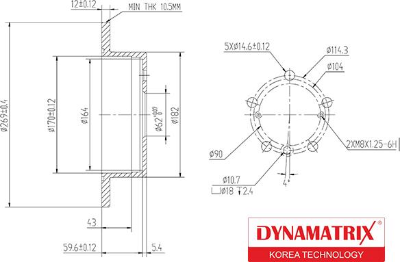 Dynamatrix DBD1598 - Disque de frein cwaw.fr