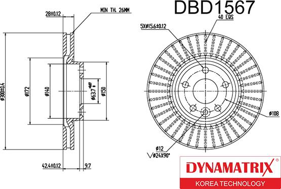 Dynamatrix DBD1567 - Disque de frein cwaw.fr