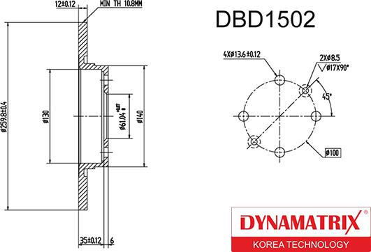 Dynamatrix DBD1502 - Disque de frein cwaw.fr