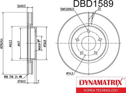 Dynamatrix DBD1589 - Disque de frein cwaw.fr