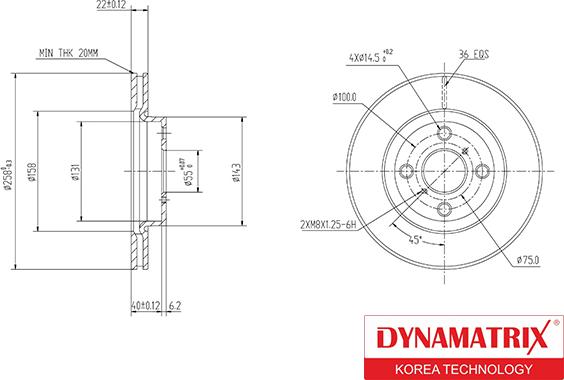 Dynamatrix DBD1587 - Disque de frein cwaw.fr