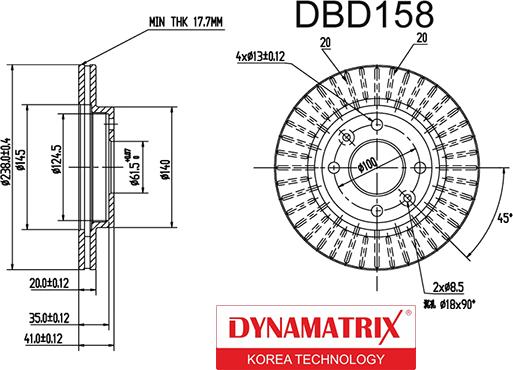 Dynamatrix DBD158 - Disque de frein cwaw.fr