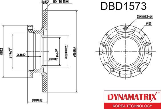 Dynamatrix DBD1573 - Disque de frein cwaw.fr