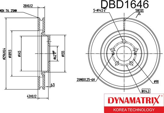 Dynamatrix DBD1646 - Disque de frein cwaw.fr