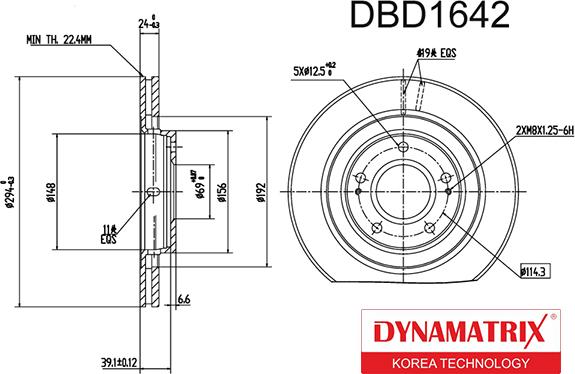 Dynamatrix DBD1642 - Disque de frein cwaw.fr